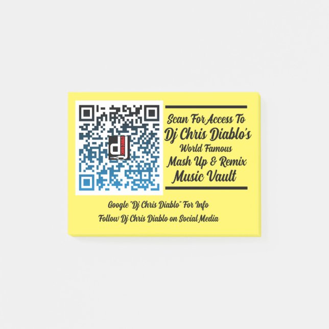 Bloco De Notas Promoção do Dj Chris Diablo Post its (Frente)