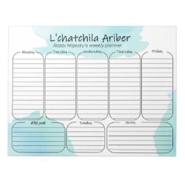 Bloco De Notas proposta Iídiche personalizada do planejador