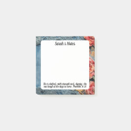 Bloco De Notas Proverbios 31:25 Post-It Notes Versículo Bíblico F