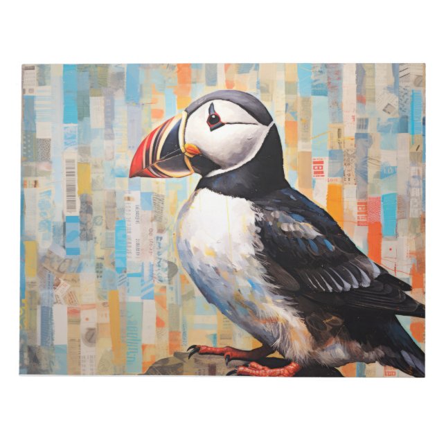 Bloco De Notas Puffin Animal Art Decor Paint (Frente)