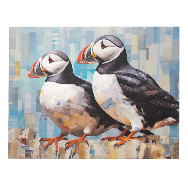 Bloco De Notas Puffin Animal Art Decor Paint (Frente)
