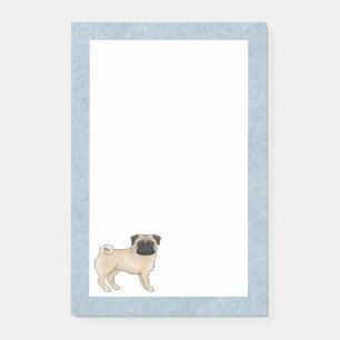 Bloco De Notas Pug de cor de pelagem cervo Design de raça de cão