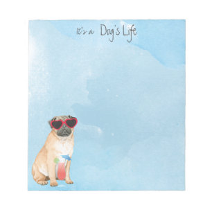 Bloco De Notas Pug de Verão