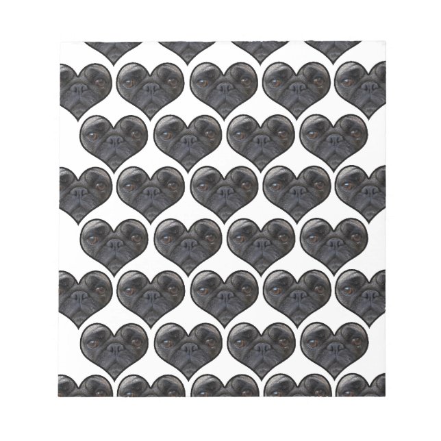 Bloco De Notas Pug Hearts (Frente)