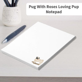 Bloco De Notas Pug With Rosa Loving Pup