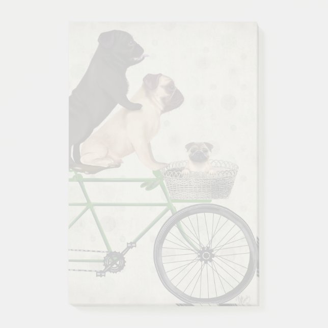 Bloco De Notas Pugs na Bicicleta (Frente)