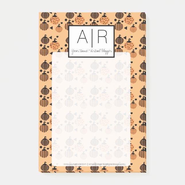 Bloco De Notas Pumpkin Confetti Bonito do Halloween (Frente)