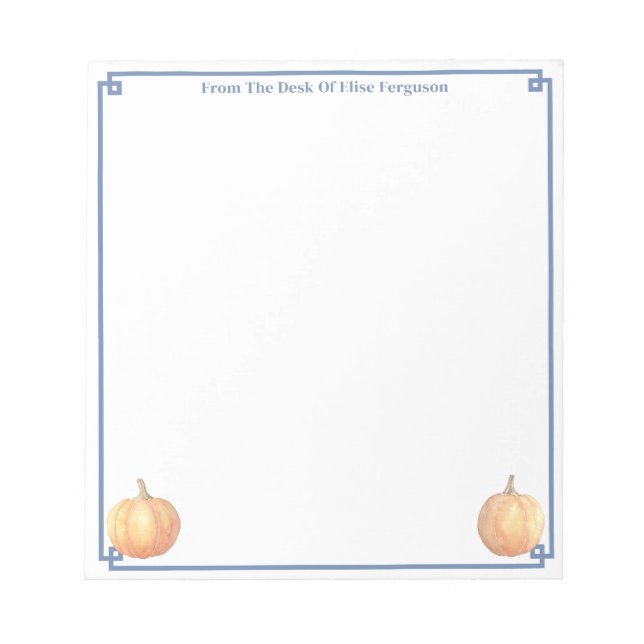 Bloco De Notas Pumpkin Laranja eterno | A Nota De (Frente)