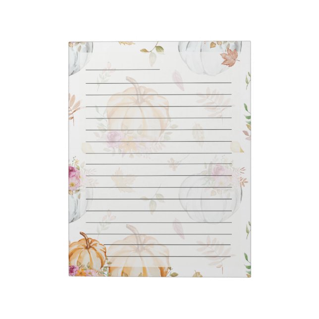 Bloco De Notas Pumpkin Patch Letter Notepad – Autumn Stationery  (Invertido)