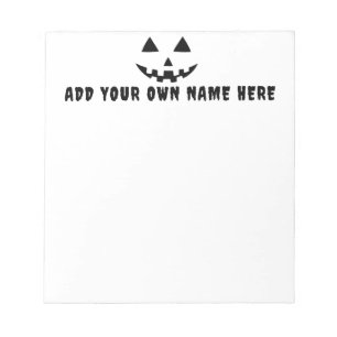 Bloco De Notas Pumpkin Personalizado Halloween Seu Nome