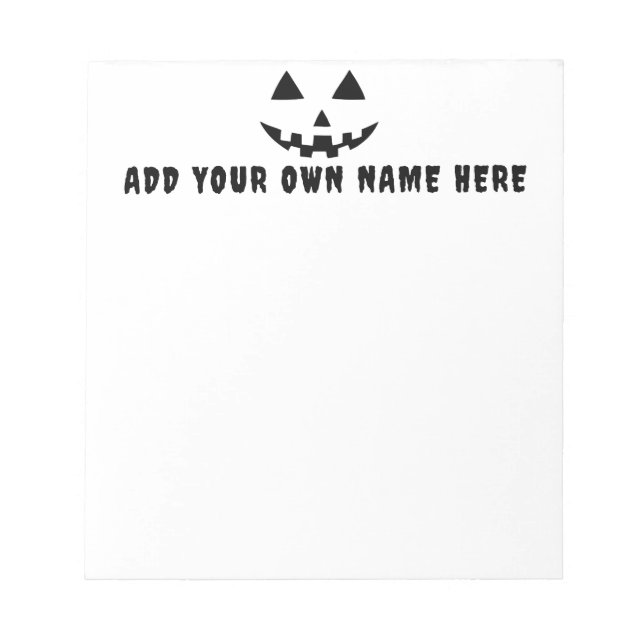 Bloco De Notas Pumpkin Personalizado Halloween Seu Nome (Frente)