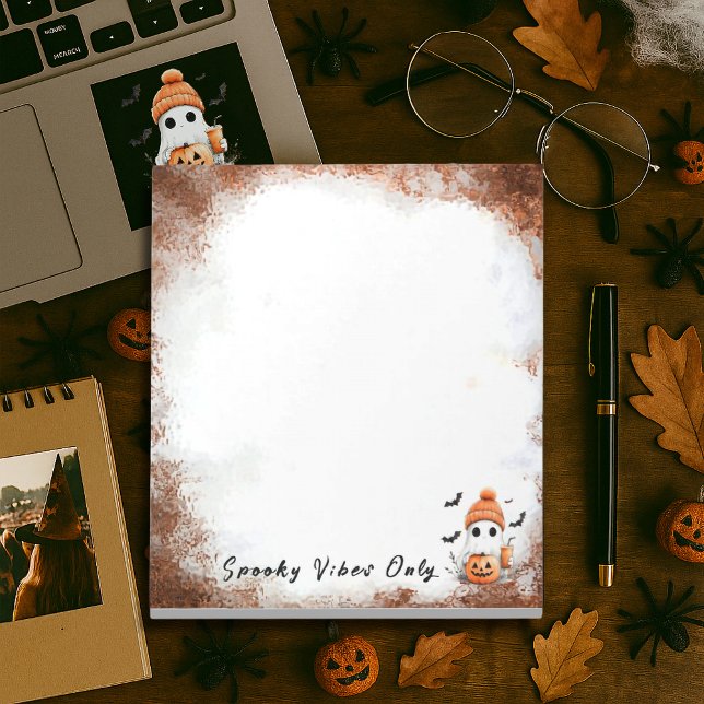 Bloco De Notas Pumpkin Spice Spooky Vibes Personalizadas (Criador carregado)