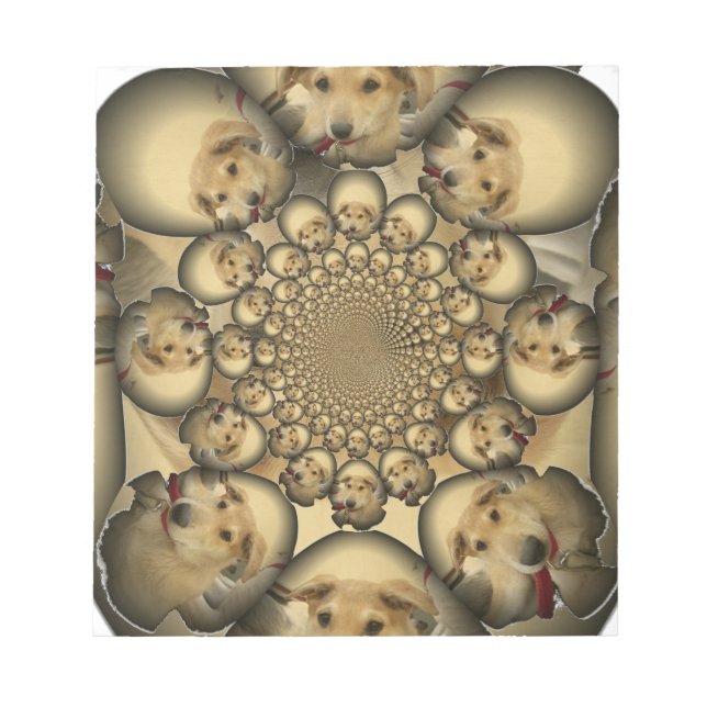 Bloco De Notas Puppy Kaleidoscope Art Impressão (Frente)