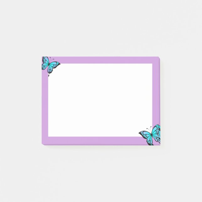 Bloco De Notas Purple &butterfly sticky notes  (Frente)