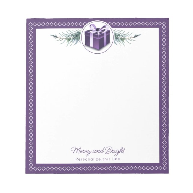 Bloco De Notas Purple Christmas Gift Personalized (Frente)
