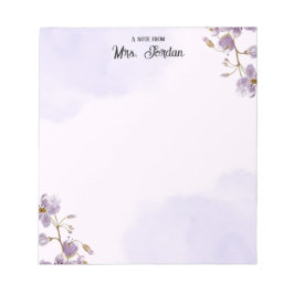 Bloco De Notas Purple Floral Teacher Notepad 