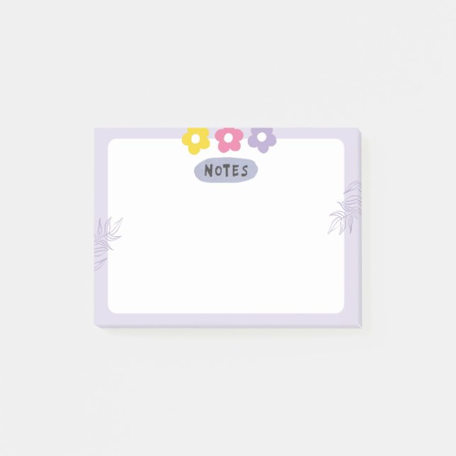 Bloco De Notas Purple flower sticky notes  (Frente)