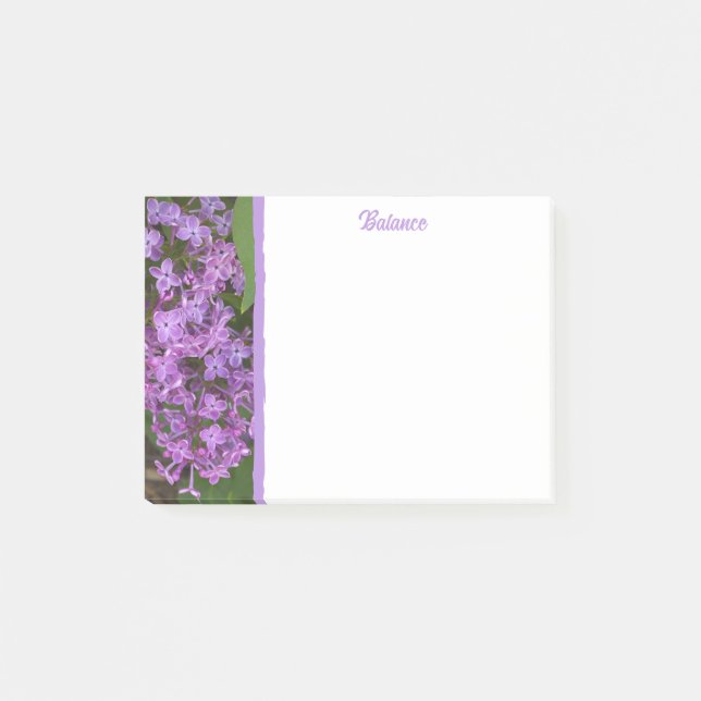 Bloco De Notas Purple Lilacs Balance Post-It Notes (Frente)