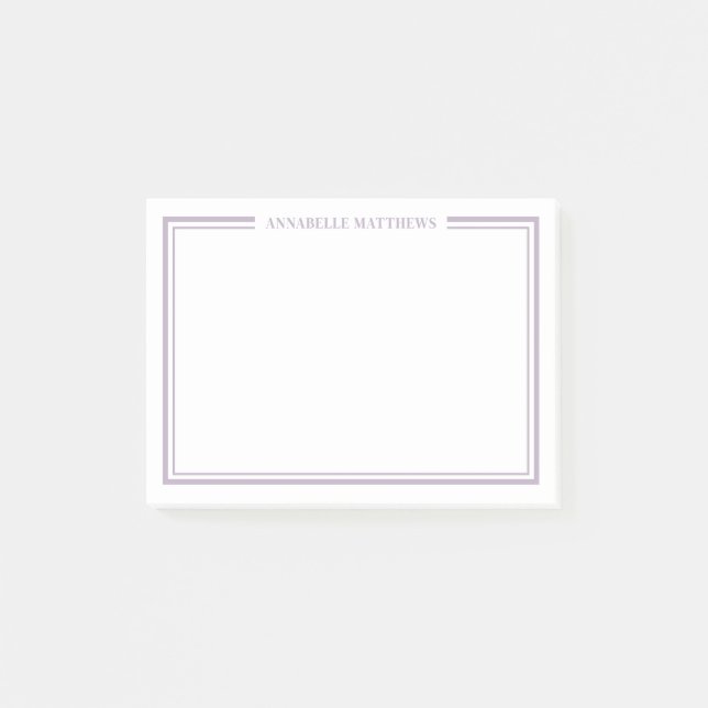 Bloco De Notas Purple Minimalist Monogram (Frente)