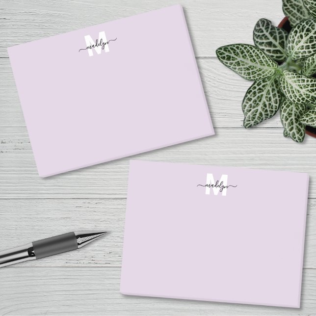 Bloco De Notas Purple Monogram (Purple Monogram Post-it Notes)