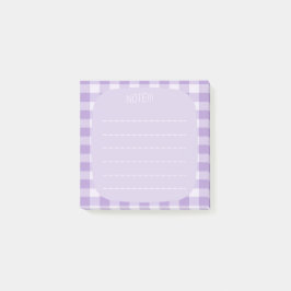 Bloco De Notas Purple Plaid Note Design