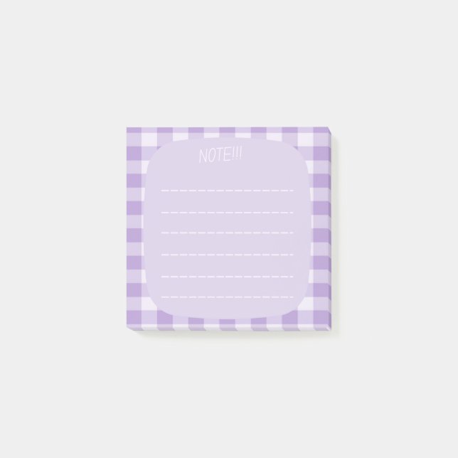 Bloco De Notas Purple Plaid Note Design (Frente)