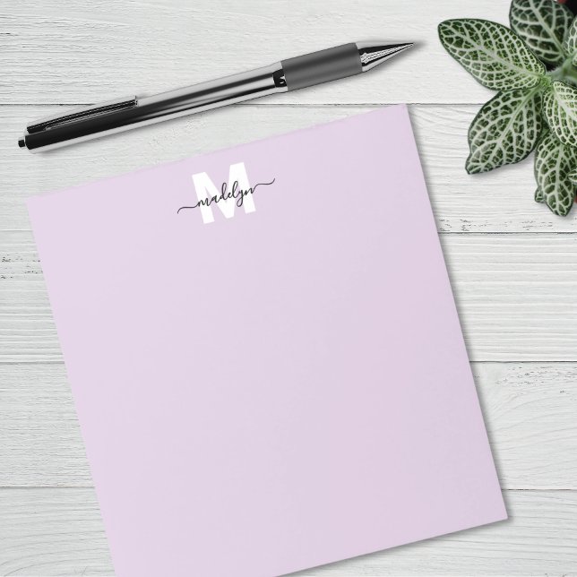 Bloco De Notas Purple Simple Monogram (Purple Simple Monogram Notepad)