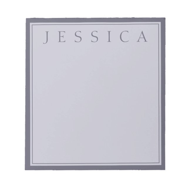 Bloco De Notas Púrpura e Cinza Lavanda preguiçosa | Seu nome (Frente)