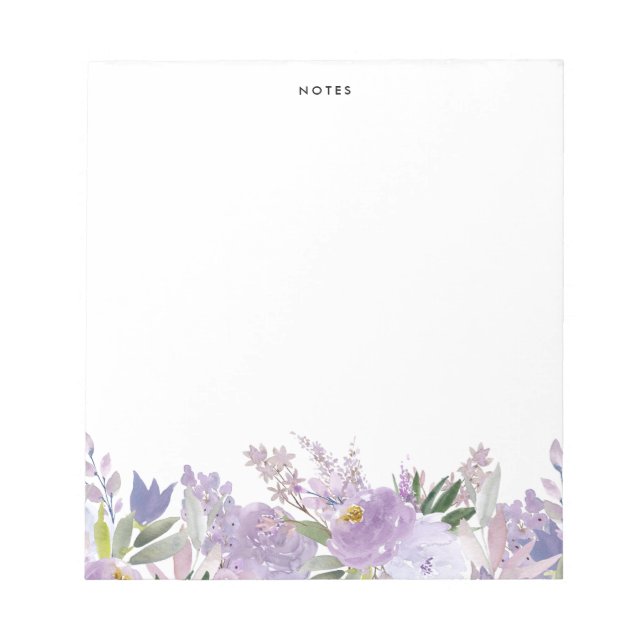 Bloco De Notas Púrpura e Rosas, com pó, personalizados (Frente)