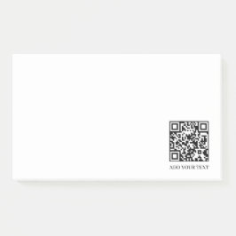 Bloco De Notas QR Branco | Texto Personalizado Minimalista Modern
