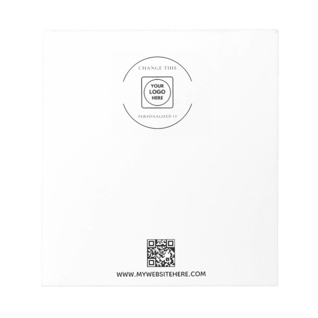 Bloco De Notas QR Code Logo Business Branding Promo Notepad (Frente)