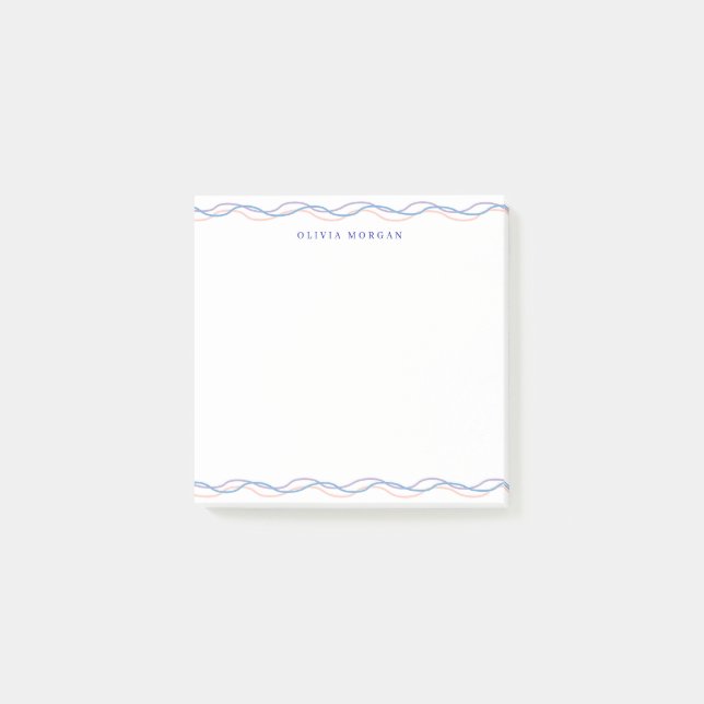 Bloco De Notas Quadrado Borda ondulada elegante pastel suave (Frente)