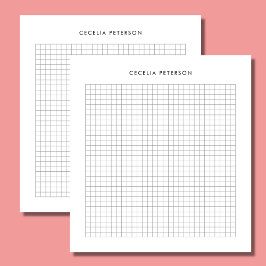 Bloco De Notas Quadrado branco preto clássico