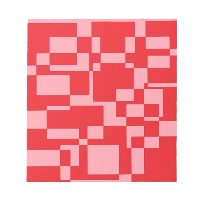 Bloco De Notas Quadrados cor-de-rosa-vermelho (Frente)
