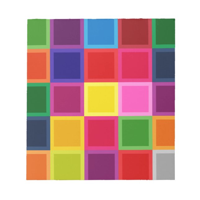 Bloco De Notas Quadrados e Stripes Multicoloridos Girly (Frente)