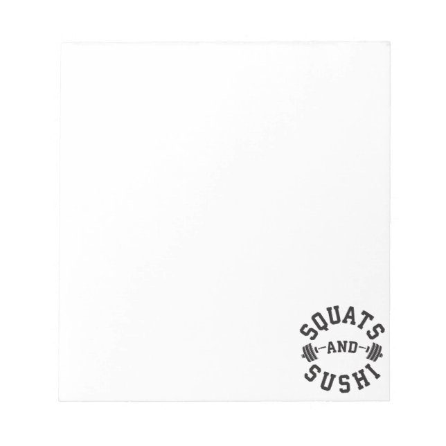 Bloco De Notas Quadrados e Sushi - Dia dos Carboidratos e Pernas  (Frente)