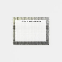 Bloco De Notas Quadrados Metálicos de Grunge Pequeno e Monograma