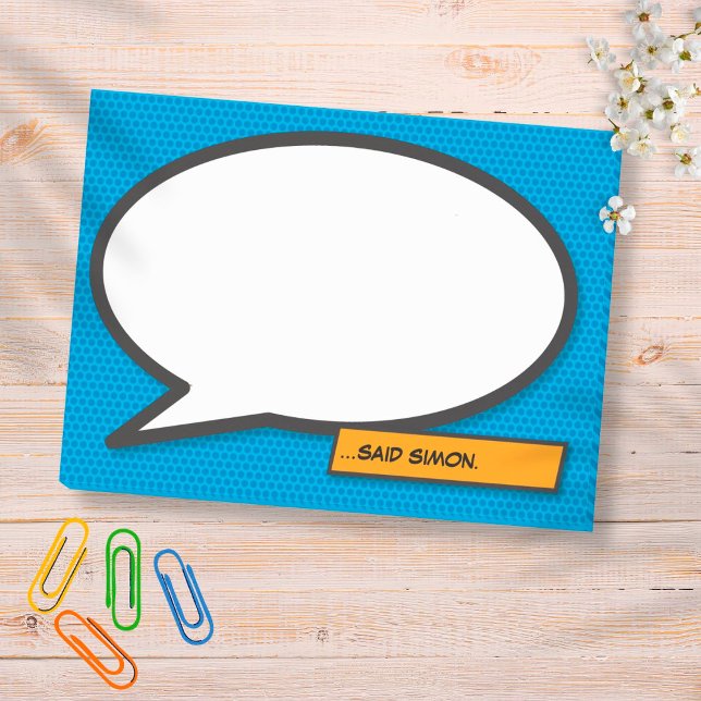 Bloco De Notas Quadrinho Divertido Personalizado Bolha de Fala Ar (Criador carregado)