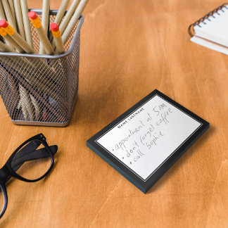 Bloco De Notas Quadro branco preto simples e moderno personalizad