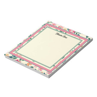 Bloco De Notas Quadro da Flor com Fundo Amarelo-Claro