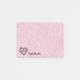 Bloco De Notas Quadro de Coração Leopard do Bookkeeper Cor-de-ros