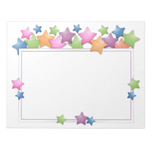 Bloco De Notas Quadro de Estrelas Coloridas bonito