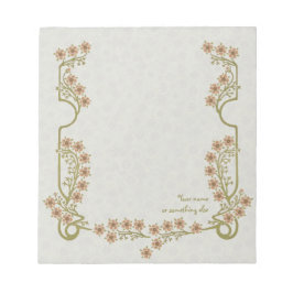 Bloco De Notas Quadro de flores de Art Nouveau personalizável CC0