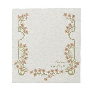 Bloco De Notas Quadro de flores personalizável Art Nouveau CC086