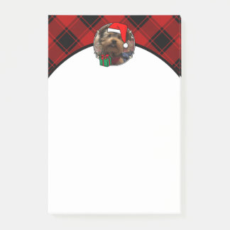 Bloco De Notas Quadro de Fotografias de Natal Vermelho e Xadrez P