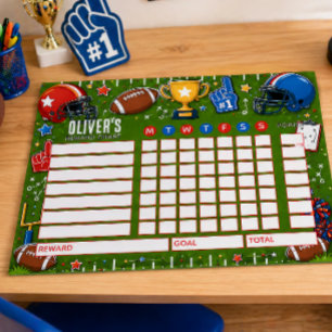 Bloco De Notas Quadro de Recompensas Futebol Quadro Personalizado