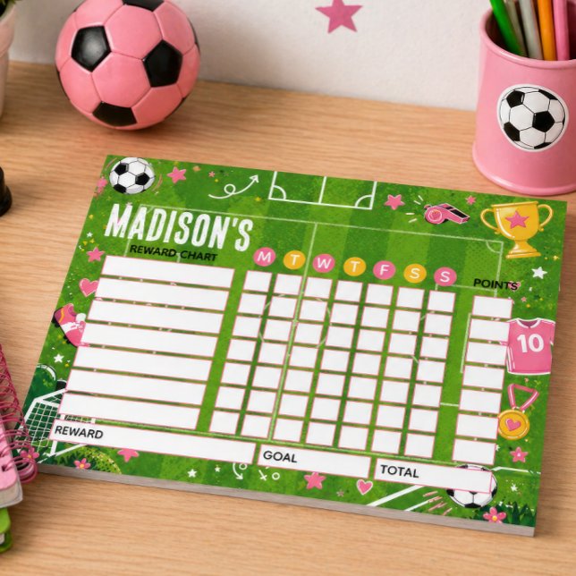 Bloco De Notas Quadro de Recompensas Futebol Quadro Personalizado (Criador carregado)