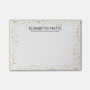 Bloco De Notas Quadro de Sparkles e Estrelas Dourados