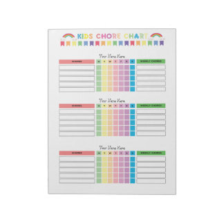 Bloco De Notas Quadro de Tarefas Personalizado para 3 Crianças