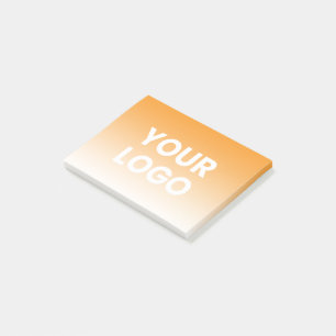 Bloco De Notas Qualquer Fundo de Cor Gradiente branco e seu log